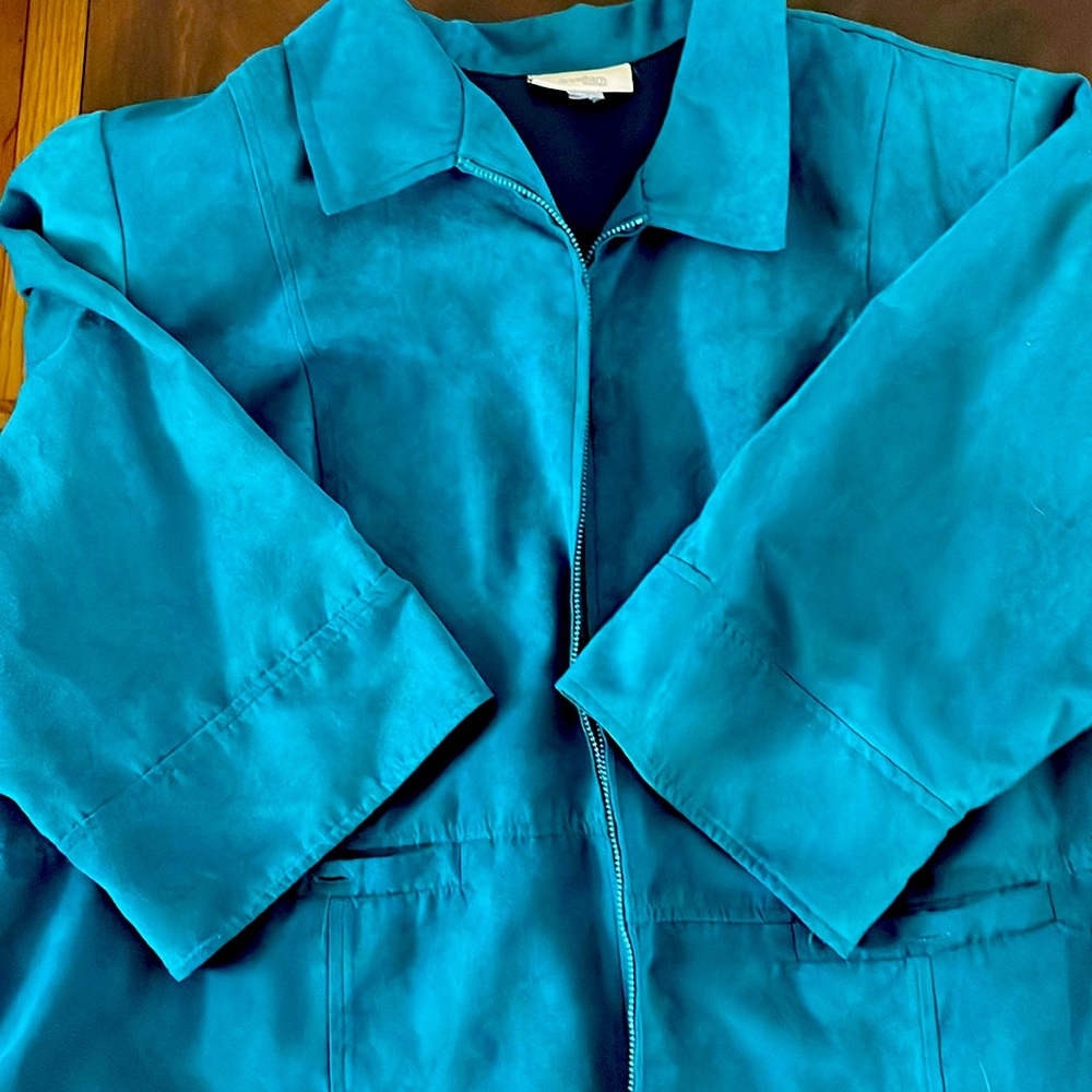 Teal suede jacket